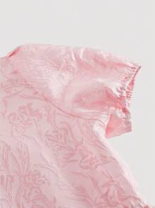 SHEIN MOD 粉色浪漫可爱系带女式衬衫上衣、外套 - 粉色 - 查看 3