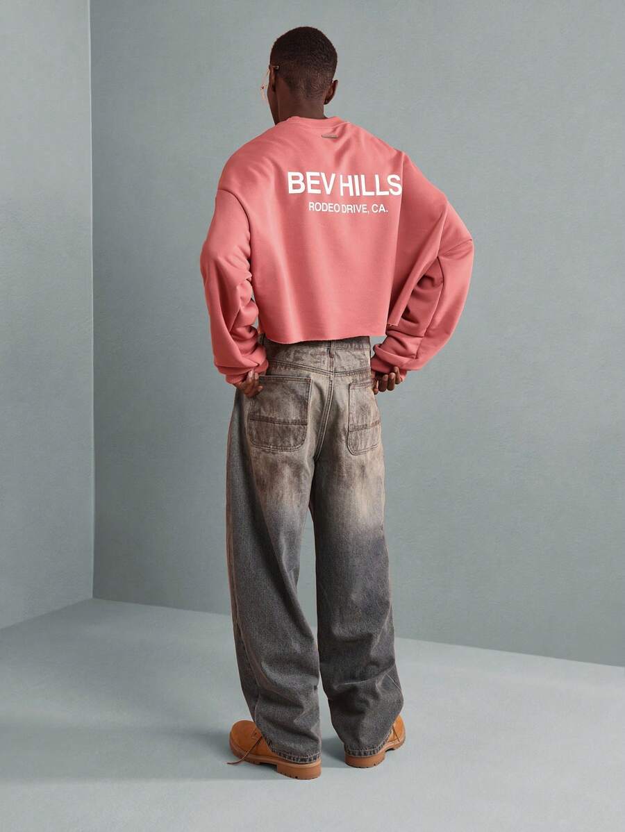 SUMWON 比佛利山庄罗迪欧大道短款运动衫超大码都市街头时尚潮流休闲居家日常套头衫秋冬上衣