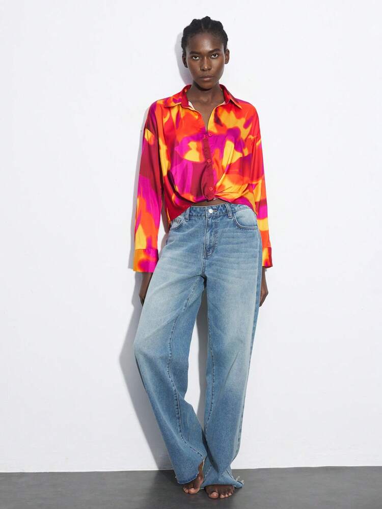 SHEIN Maija Women Casual Basic Long Sleeve Shirt, Minimalist & Fashionable For Daily Wear Going Out