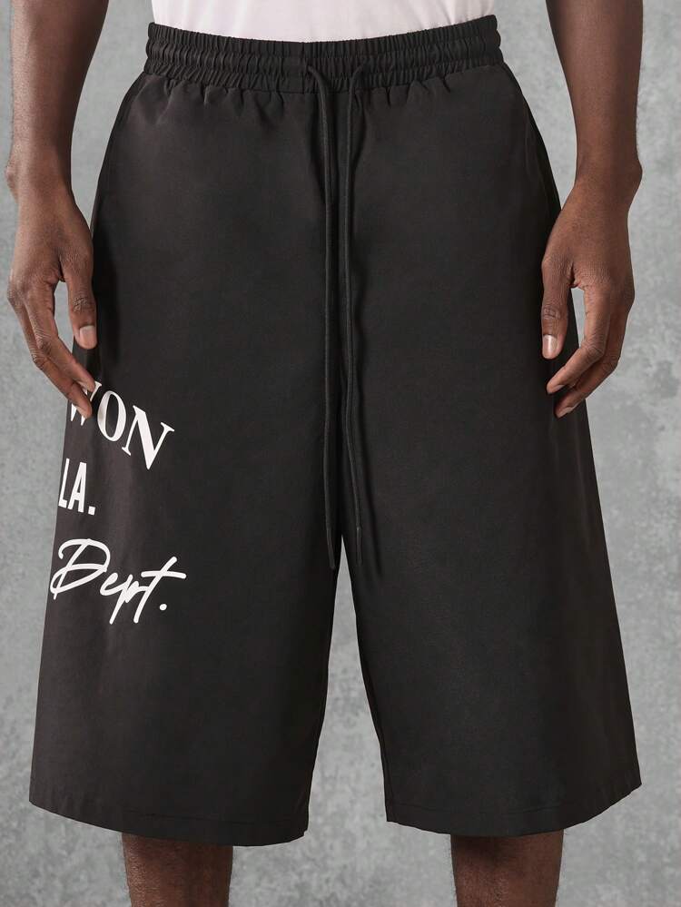 Pantalones cortos con detalle de estampado de texto