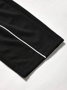 Manfinity Sport Corelite Men's Line Patchwork Front Tie Waist Simple Casual Sports Sweatpants