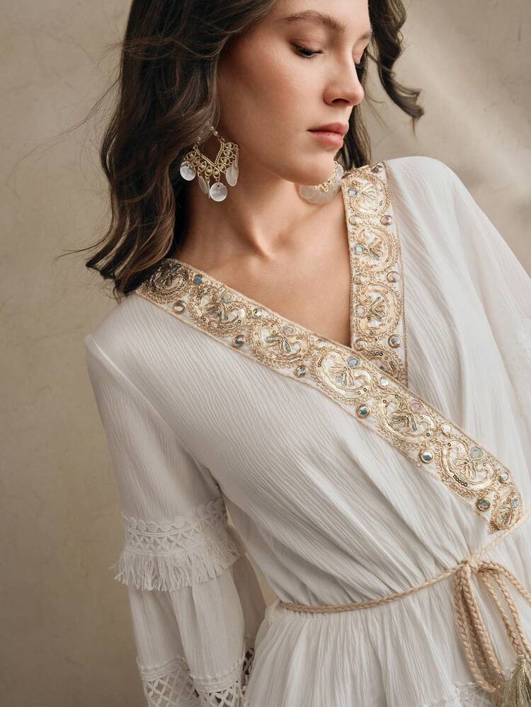 Women's Holiday Boho Beach Style Short Dress, Casual Beach Outfits For Summer