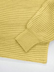 SHEIN Clasi Solid Color Long Sleeve Pullover Sweater, Casual And Fashionable Everyday Wear
