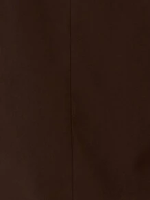 Musero Double Breasted Blazer Pocket Detailing - Coffee Brown - View 6