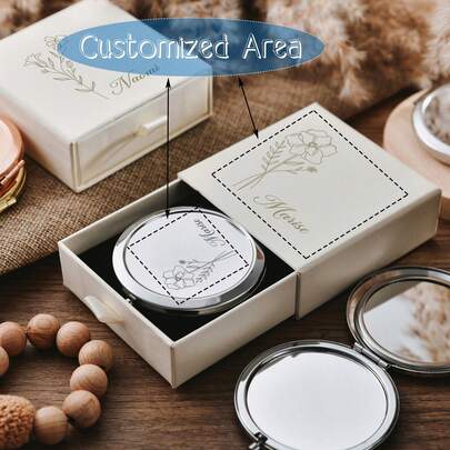Customized Compact Mirror - Elegant Wedding Gift - Bachelorette Party Gift - Exquisite Engraved Makeup Mirror - Bridesmaid Gift,Multi-Functional,Ornamental,Letter,Solid Color,Exquisite,Stylish,Vintage,Modern,Colorful,Leisure,Basics,Casual,Soft,Unique,Customized,Personalized,Custom,Ideal Gifts For Her,Girlfriend,Her,Boyfriend,Friends,Chic Autumn ,Forever Love