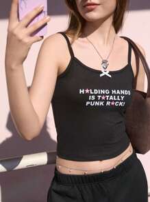 Jouncy 女士细肩带条纹简约无袖上衣，休闲日常穿着图案 T 恤女士上衣 - 黑色 - 查看 6