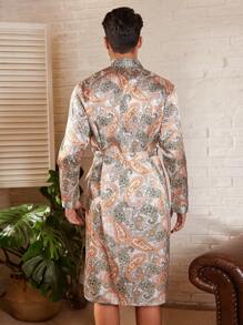 Manfinity ChillVibe 男士休闲简约风格浴袍，适合日常穿着 - 彩色 - 查看 2