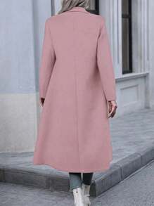 Pariaura Dames effen kleur turndown kraag dubbelrijs casual overjas, herfst/winter