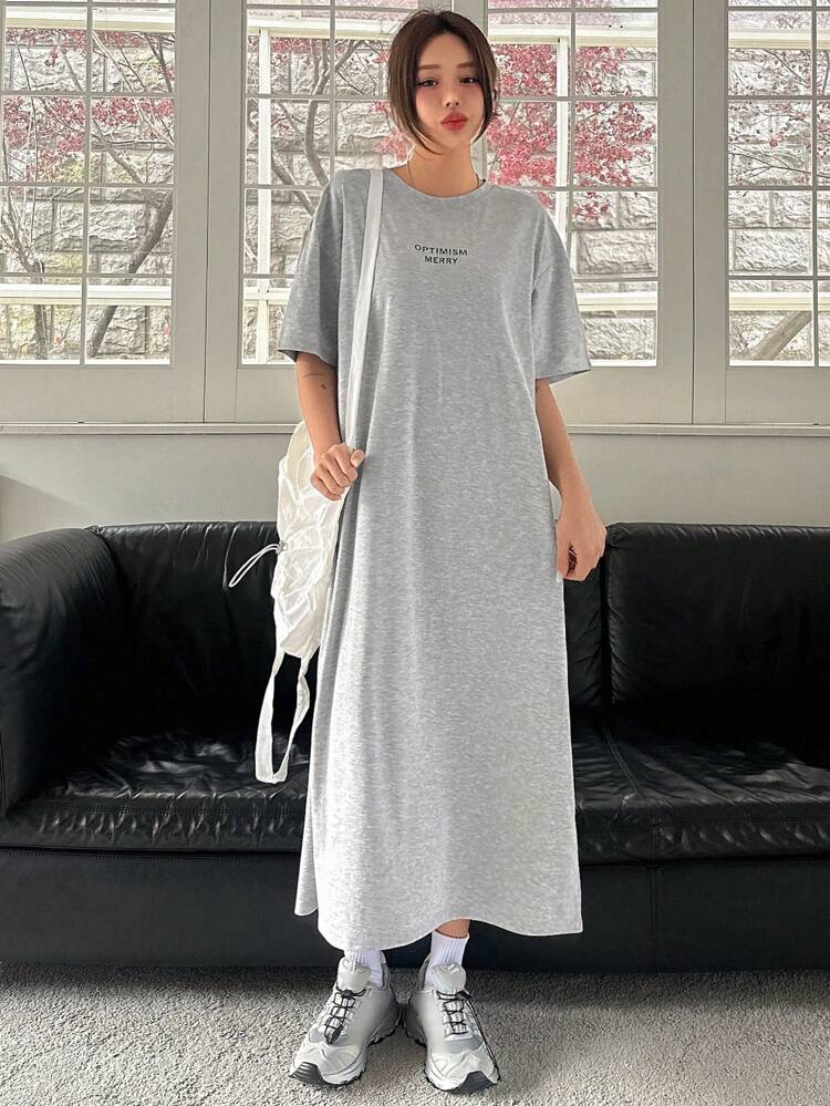 Spring/Summer New Letter Print Loose Casual Dress For Women Sundress