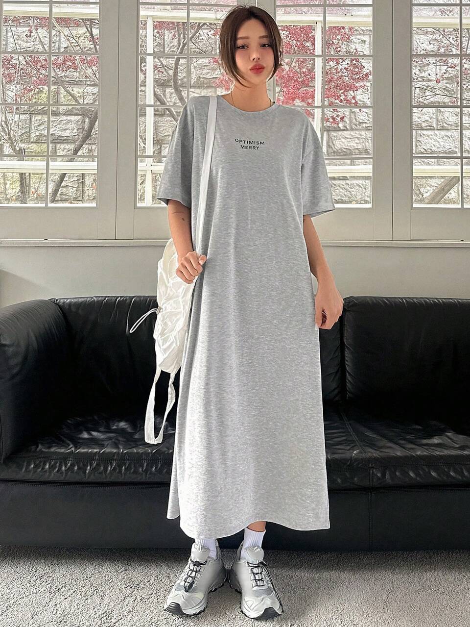 Spring/Summer New Letter Print Loose Casual Dress For Women Sundress