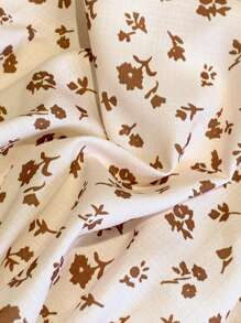 LMoss Kids LMoss Baby Girl Woven Ditsy Floral Puff Sleeve Snug Fit Dress With Lace Shawl