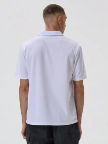 Musero Graphic Fitted Sport Polo Shirt Spring Summer - White - View 5