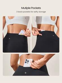 GLOWMODE 24 英寸 FeatherFit™ 塑腹提臀多口袋紧身裤中等强度健身慢跑健身房训练