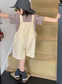 DAZY Set de 2 piezas de ropa para niños pequeños: camiseta de rayas y pantalones con estampado de letras, ropa de otoño para niños