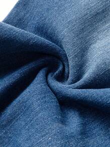 SHEIN Tween Boys Fashion Casual Red Denim Cut Out Ripped Frayed And Plaid Ripped Patchwork Stretch Skinny Jeans For Boys Soft Dailywear And The Four Seasonsr Kids Clothes