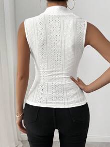 RosyDaze Women's Elegant Cross Ruched Fitted Camisole - White - View 2