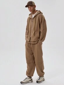 Musero Moletom Oversized de Camada Dupla - Café - Visão 3