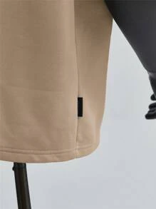 SWAVVY 大码男士针织时尚休闲宽松短袖 Polo 衫 - 棕色 - 查看 5