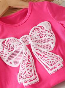 Young Girl Sweet Casual Crew Neck Short Sleeve Fitted Butterfly Print Versatile Tee Shirt