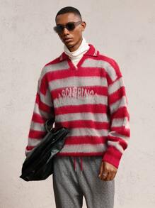AKNOTIC Party 1pc Men's Turtleneck Fitted Casual Knitted Half-Zip Pullover Sweater, Suitable For Autumn/Winter - Multicolor - View 5