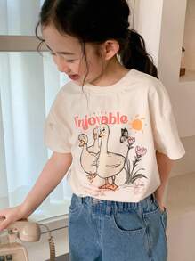 Dazy Kids Young Girl T-Shirt, Fall Collection,Back To School Clothes - White - View 1