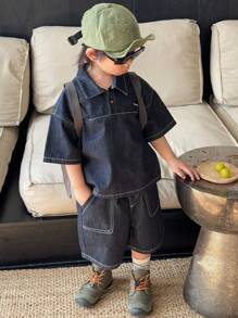 Dazy Kids Set da ragazzo composto da top a maniche corte e pantaloncini in jeans per il campeggio