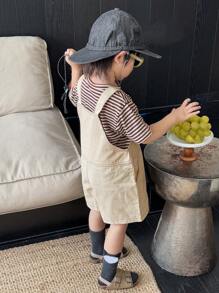 DAZY Set de 2 piezas de ropa para niños pequeños: camiseta de rayas y pantalones con estampado de letras, ropa de otoño para niños