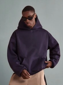 SUMWON 优质重磅抽绳连帽衫冬季休闲街头运动健身运动衫舒适必备袋鼠口袋都市风格