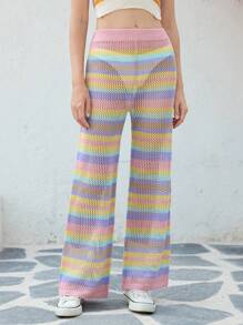 Skyraze 女士简约针织休闲裤，日常穿着 - 彩色 - 查看 1