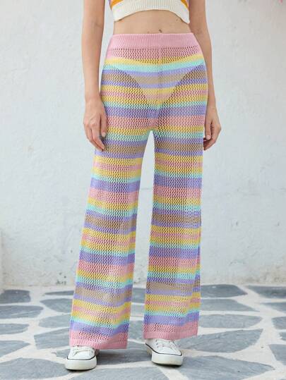 Skyraze Women's Minimalist Knit Casual Pants, Everyday Wear