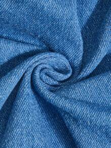 Elladie kids Dziewczęca wszechstronna wygodna modna uliczna swobodna elastyczna sukienka dżinsowa na wakacje, lekka letnia - Średni jeans - Zobacz 7