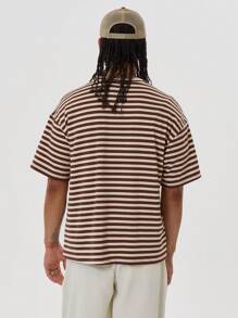 Musero Slogan Oversized Striped Tshirt