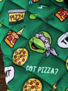 TEENAGE MUTANT NINJA TURTLES | SHEIN Maldives & Trilu Chip Print Heat Resistant Kitchen Baking Accessories, Choose From Gloves Or Pot Holders, Oven-Friendly, Thick Pad Insulation - Green - View 5