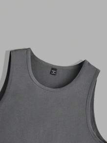 Manfinity VCAY 3pcs Pack Men's Solid Color Crew Neck Sleeveless Casual Knitted Tank Top - Light Grey - View 8
