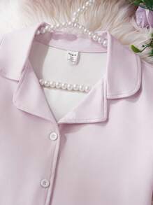 2pcs Set Tween Girls Elegant Ruffled Shrug & Shorts Pajama, Casual & Minimalistic Young Girls Clothing Sets Short Sleeve Young Girls Pajamas Two Pieces Pajamas Pajamas Sets Two Pieces Pajama Set