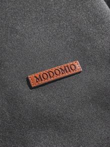 Manfinity VCAY 男士宽松落肩针织连帽卫衣运动衫，秋季男士保暖内衬夹克，男士长袖加厚外套 - 灰色 - 查看 4