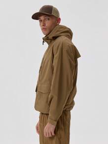Musero Nylon Hooded Jacket - Khaki - View 2