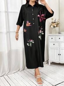 Mulvari Plus Size Simple Fashionable Casual Everyday Dress
