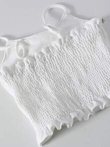 SHEIN Elegant Tween Girls Simple Sleeveless Cropped Tank Top With 3D Bow Detail And High Waist Slit Skirt 2 Pieces Outfit