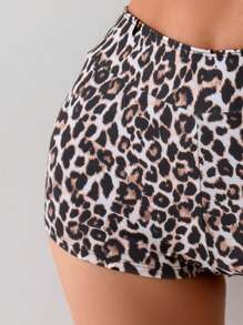 Swim SPRTY Bottom de bikini con estampado de leopardo, para uso en vacaciones y playa, para el verano