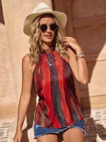 LanaWest Bohemian Countryside Style Versatile Women Tank Top - Multicolor - View 5