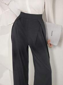 Modelyn Women's Solid Color Simple Fashion Casual Pants, Everyday Wear