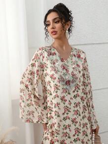 Yasmyna 女士土耳其长袍和传统长袍，朴素 - 彩色 - 查看 3