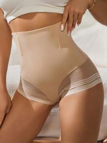 2pcs Women Solid Color Seamless High Waist Shapewear Set - Multicolor - View 3