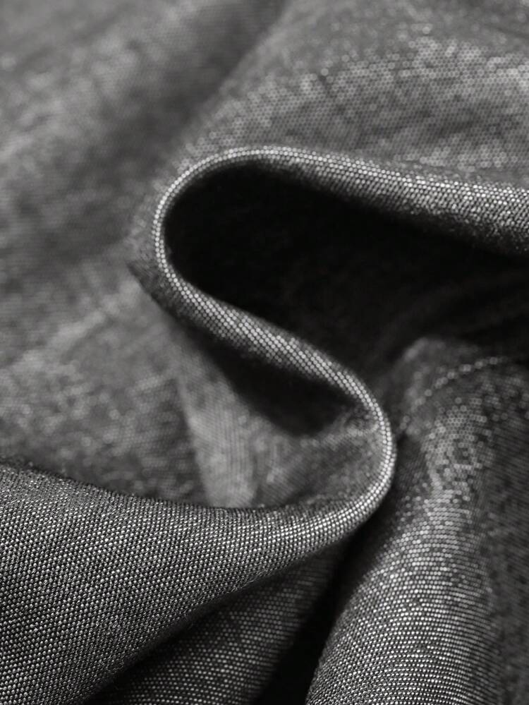 Solid Color Loose Minimalist Tie-Waist Cinched Waist Midi Dress With Large Pockets For Women Shirt Dress,Casual Women Dresses,Teacher Outfits Business Casual Woman Work Clothes