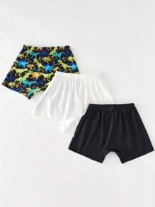 SHEIN 3pcs/Set Young Boy Digital Print Boxer Briefs - Multicolor - View 4