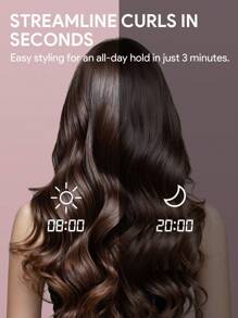 JMMO Rotating Curling Iron,Automatic Hair Curler,LED Indicator 4 Temp Settings Easy Styling For An All-Day Hold In 3 Minutes,Beauty & Personal Care Necessary Instruments - US Plug - White - View 2