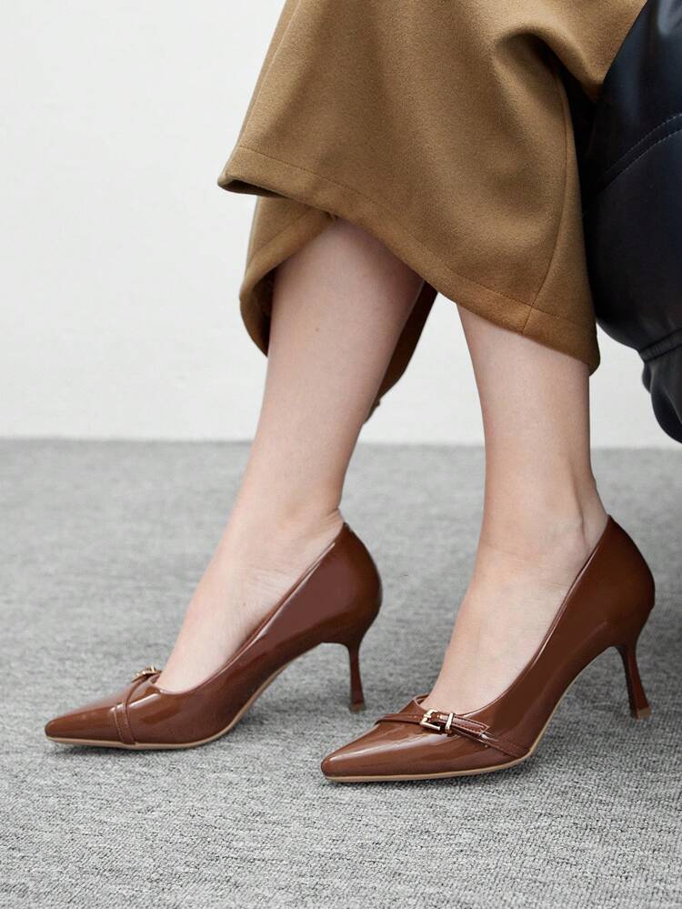 CUCCOO BIZCHIC Damskie buty brązowe modne seksowne buty na cienkim obcasie, buty damskie na wysokim obcasie, buty damskie ze szpiczastym noskiem, buty do chodzenia na co dzień, buty na imprezę, buty damskie na bankiet