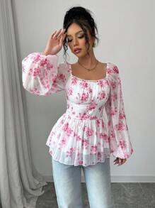 Modelyn 女士粉色梭织修身长袖衬衫 - 粉色 - 查看 3