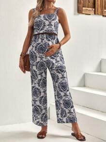 SHEIN 2pcs/Set Maternity Sleeveless Top And Pants Set, Versatile For Party, Commuting And Daily Wear - Multicolor - View 5